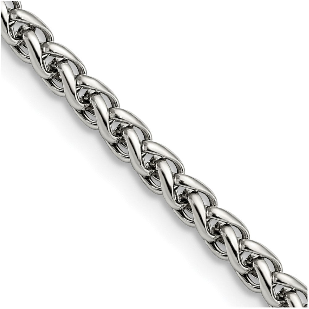 Chisel Stainless Steel Polished 4mm 20 inch Wheat Chain