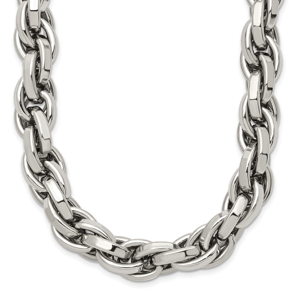 Chisel Stainless Steel Polished 24 inch Oval Link Necklace