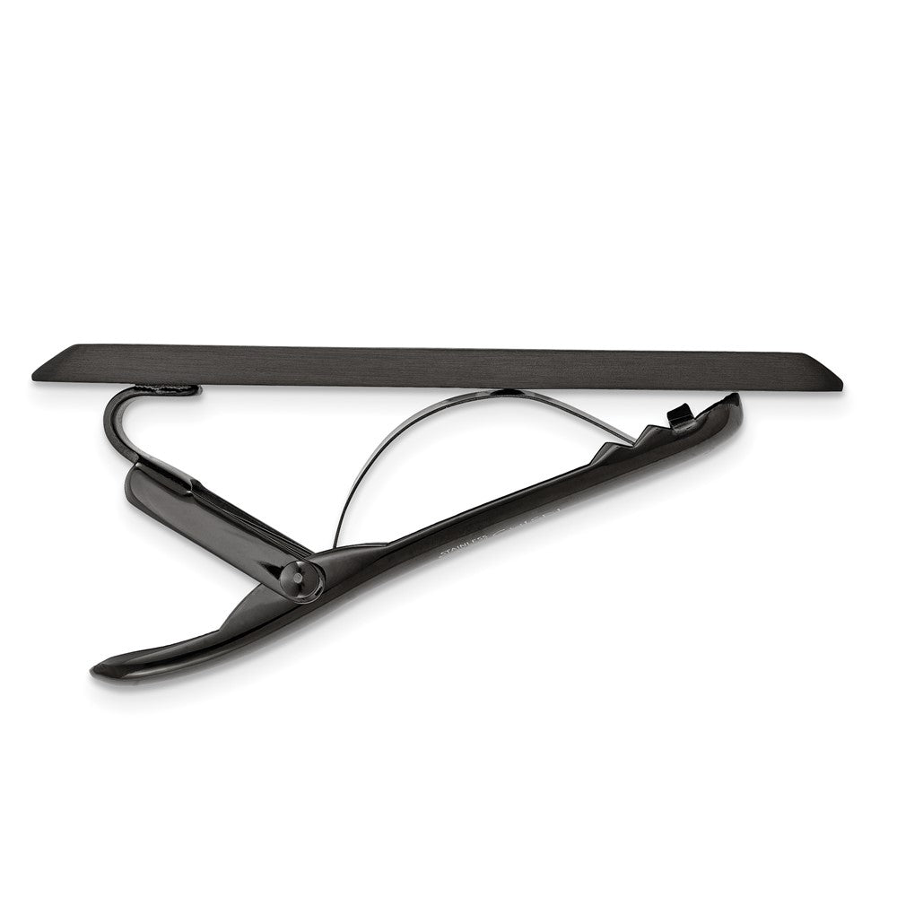 Chisel Stainless Steel Brushed Black IP-plated Tie Bar