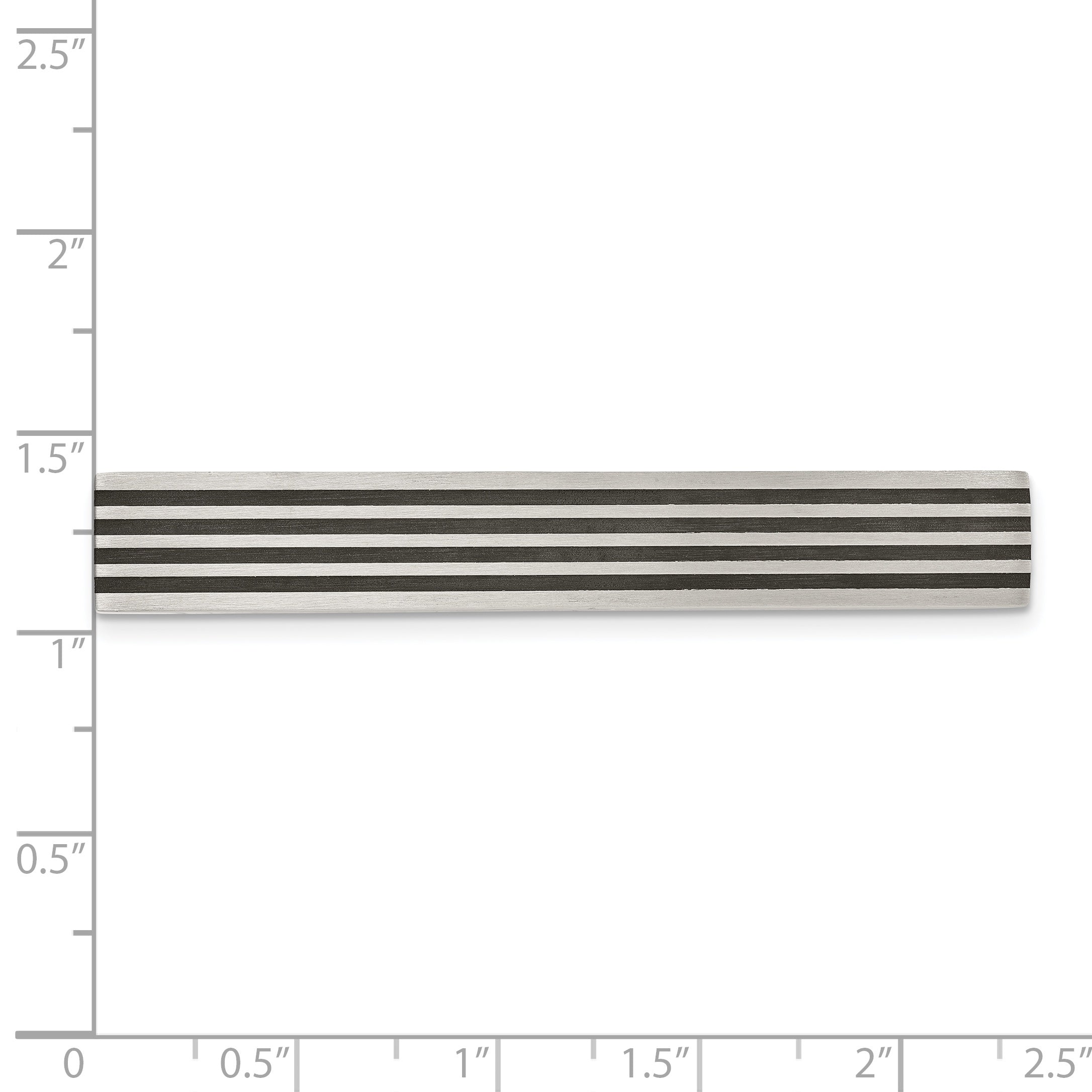 Chisel Stainless Steel Brushed Black Rubber Tie Bar