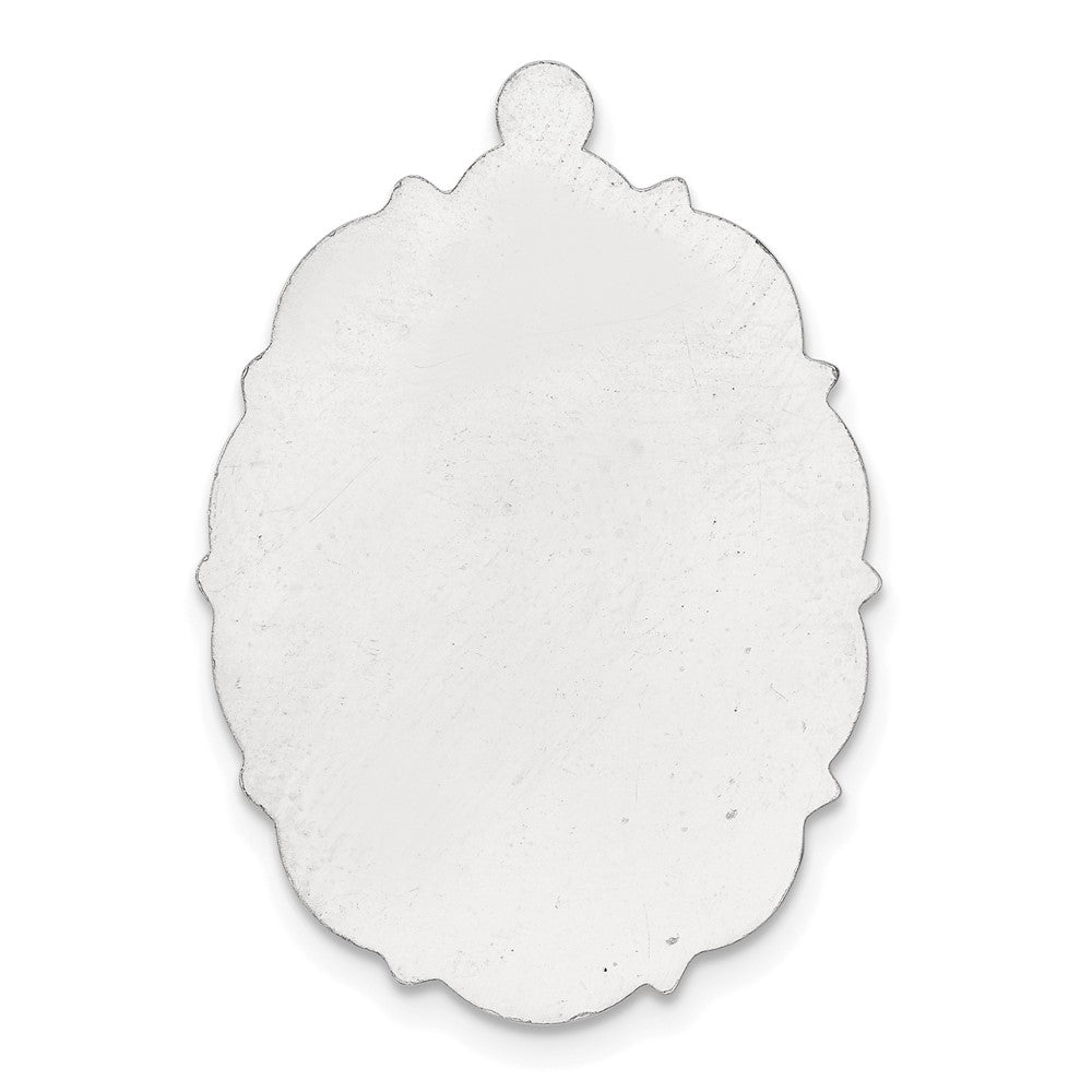 Sterling Silver Fancy Oval Disc w/Eyelet Stamping