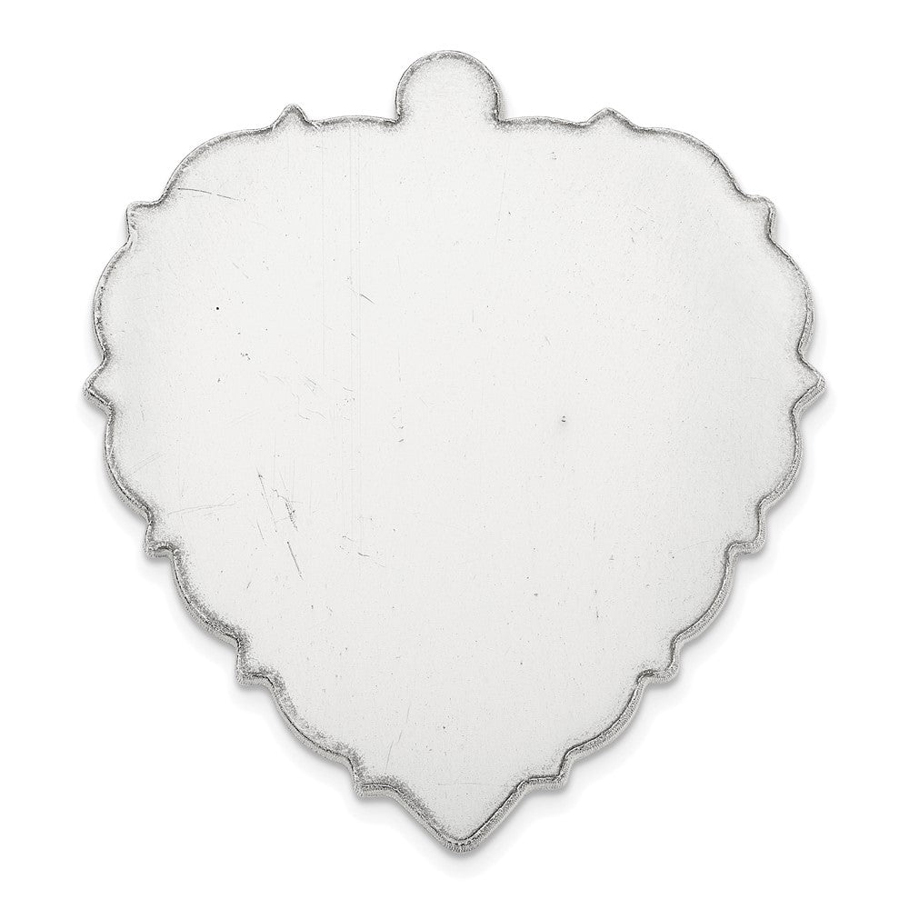 Sterling Silver Fancy Heart w/Eyelet Stamping
