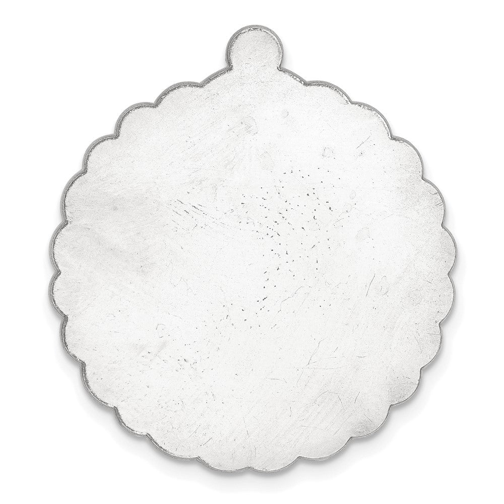 Sterling Silver Round Scalloped w/Eyelet Stamping