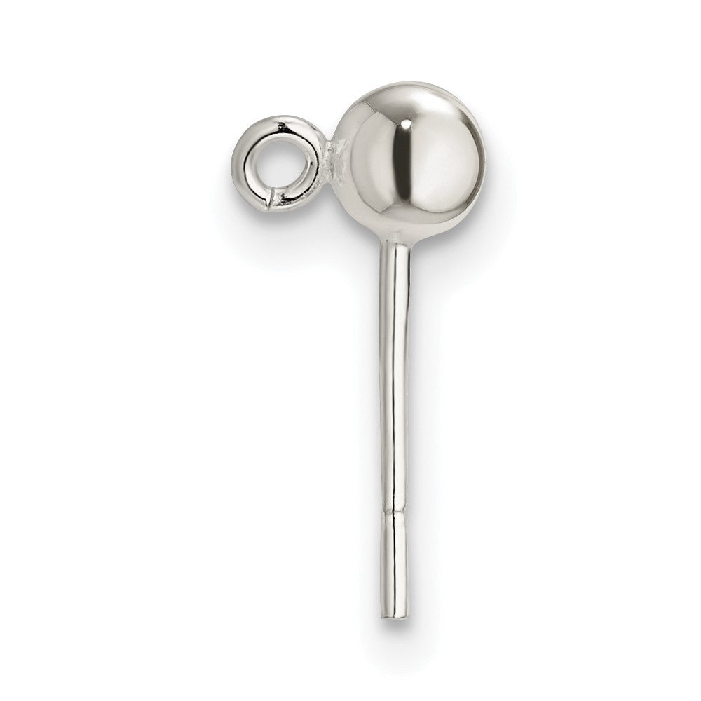 Sterling Silver Polished 4.0mm Ball w/ Ring Earring