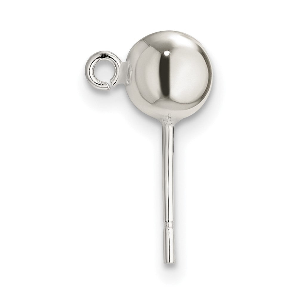 Sterling Silver Polished 6.0mm Ball w/ Ring Earring