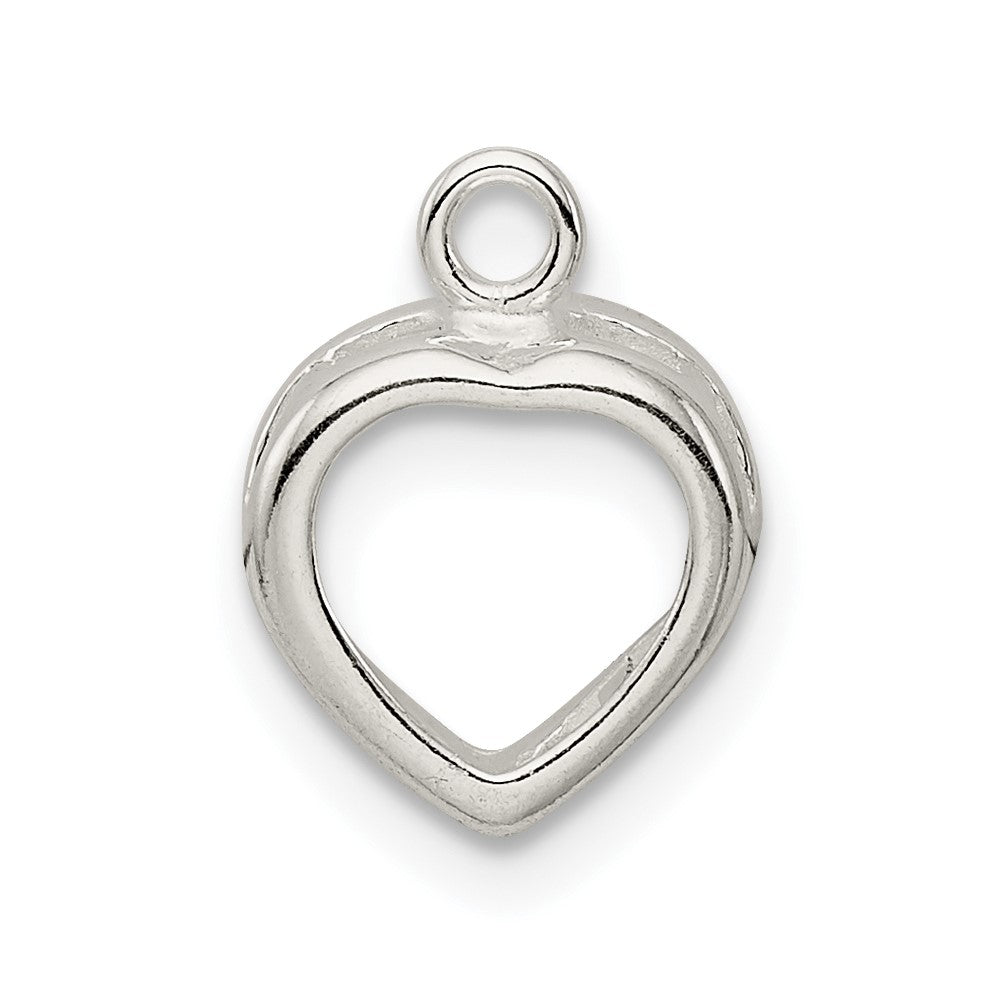 Sterling Silver Heart Back Set 9.0mm Earring Setting