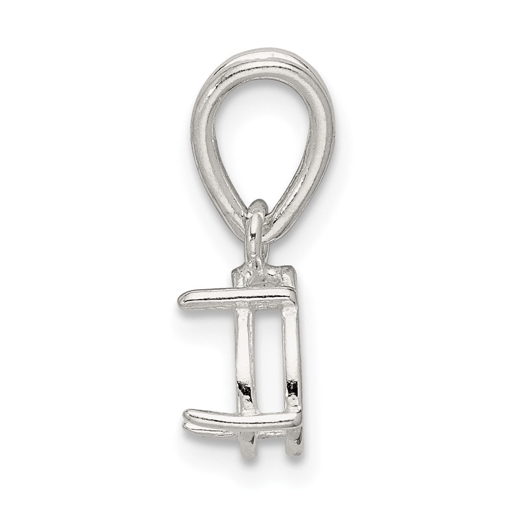 Sterling Silver Pear 4-Prong 11 x 9mm Loose Bail Pendant Setting