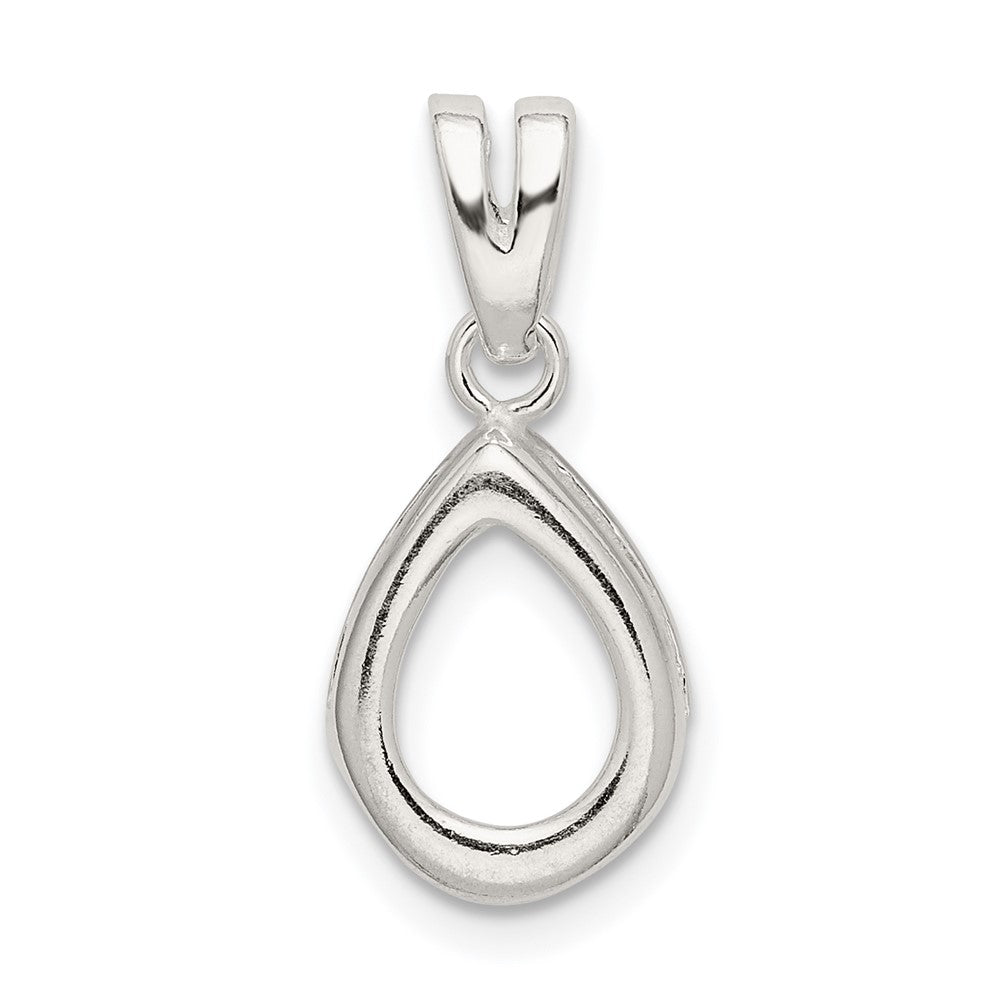 Sterling Silver Pear 8 x 6mm Loose Bail Pendant Setting