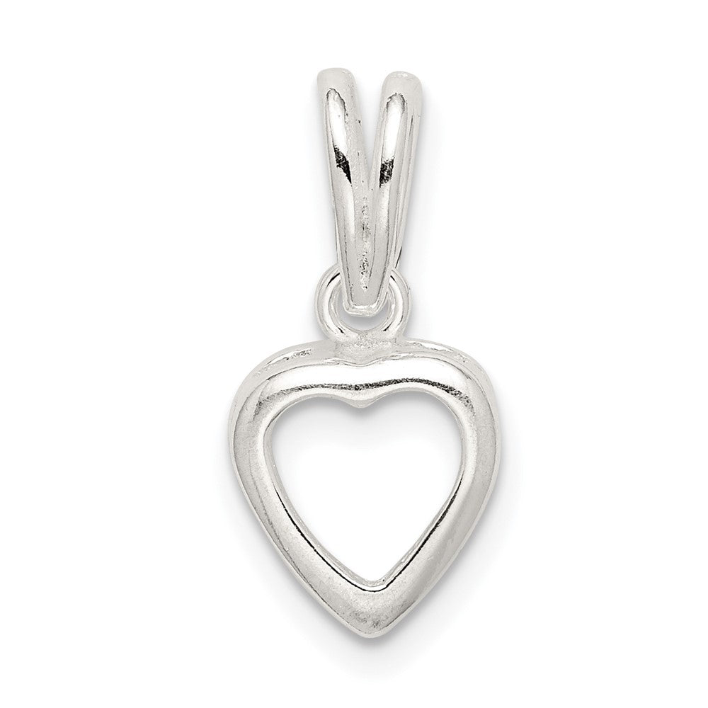 Sterling Silver Heart 6.0mm Back Loose Bail Pendant Setting