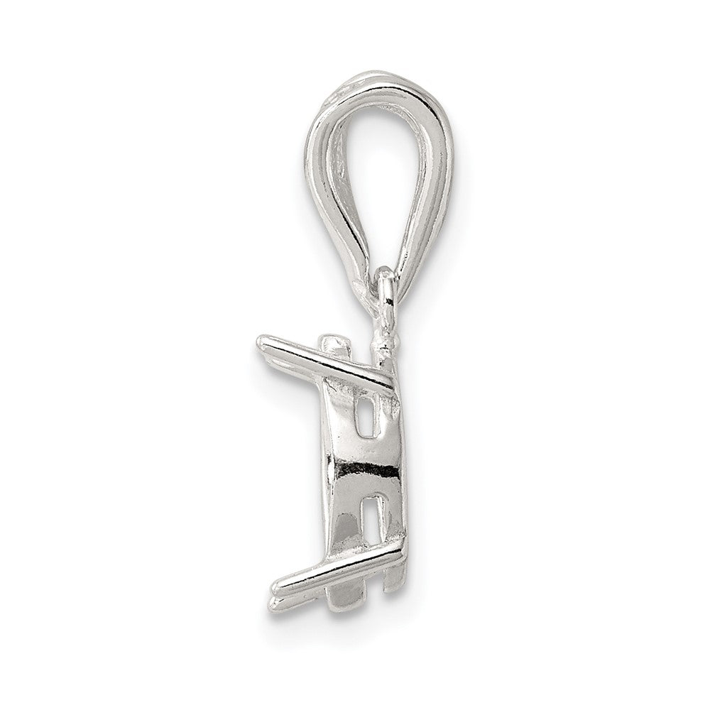 Sterling Silver Marquise 4-Prong 5 x 2.5mm Loose Bail Pendant Setting