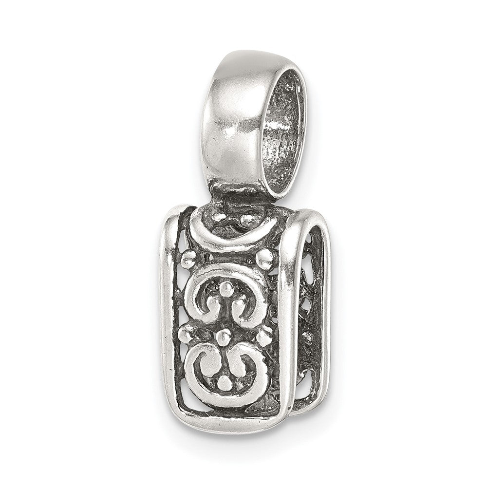 Sterling Silver 4.0mm w/ 6.3mm Ring Antiqued Casted Bail