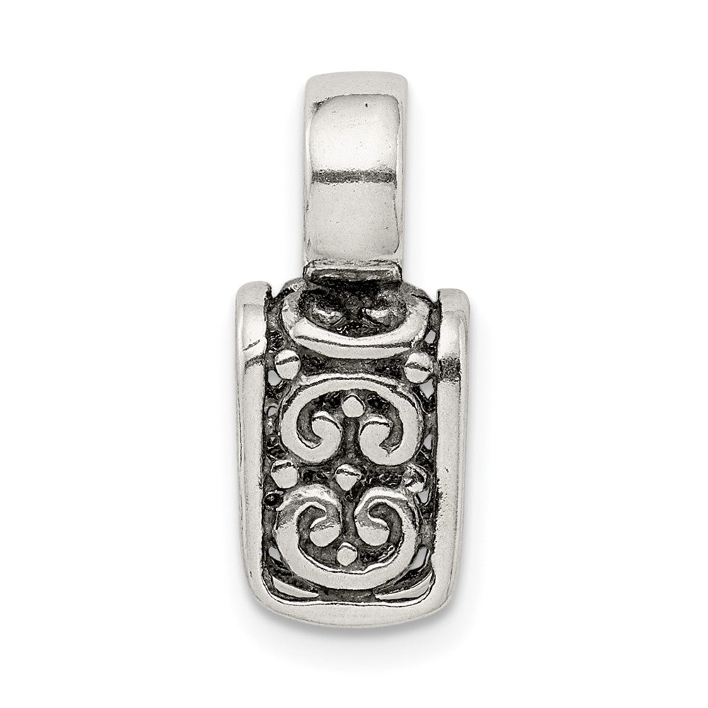 Sterling Silver 4.0mm w/ 6.3mm Ring Antiqued Casted Bail