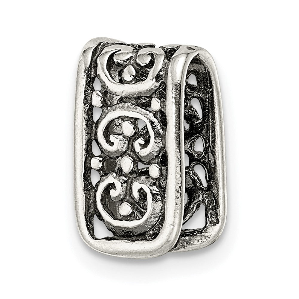 Sterling Silver 4.0mm Fancy Antiqued Casted Bail
