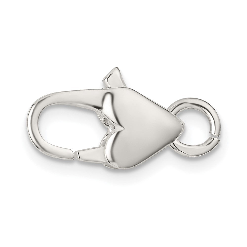 Sterling Silver 13.4 x 6.8mm Heart Shaped Lobster Clasp
