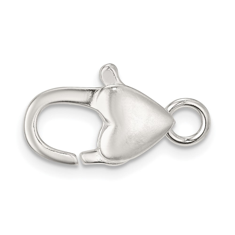 Sterling Silver 16 x 8.5mm Heart Shaped Lobster Clasp