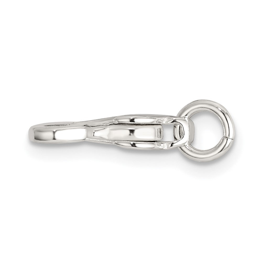 Sterling Silver 9.7 x 8.1mm Heart Shaped Lobster Clasp