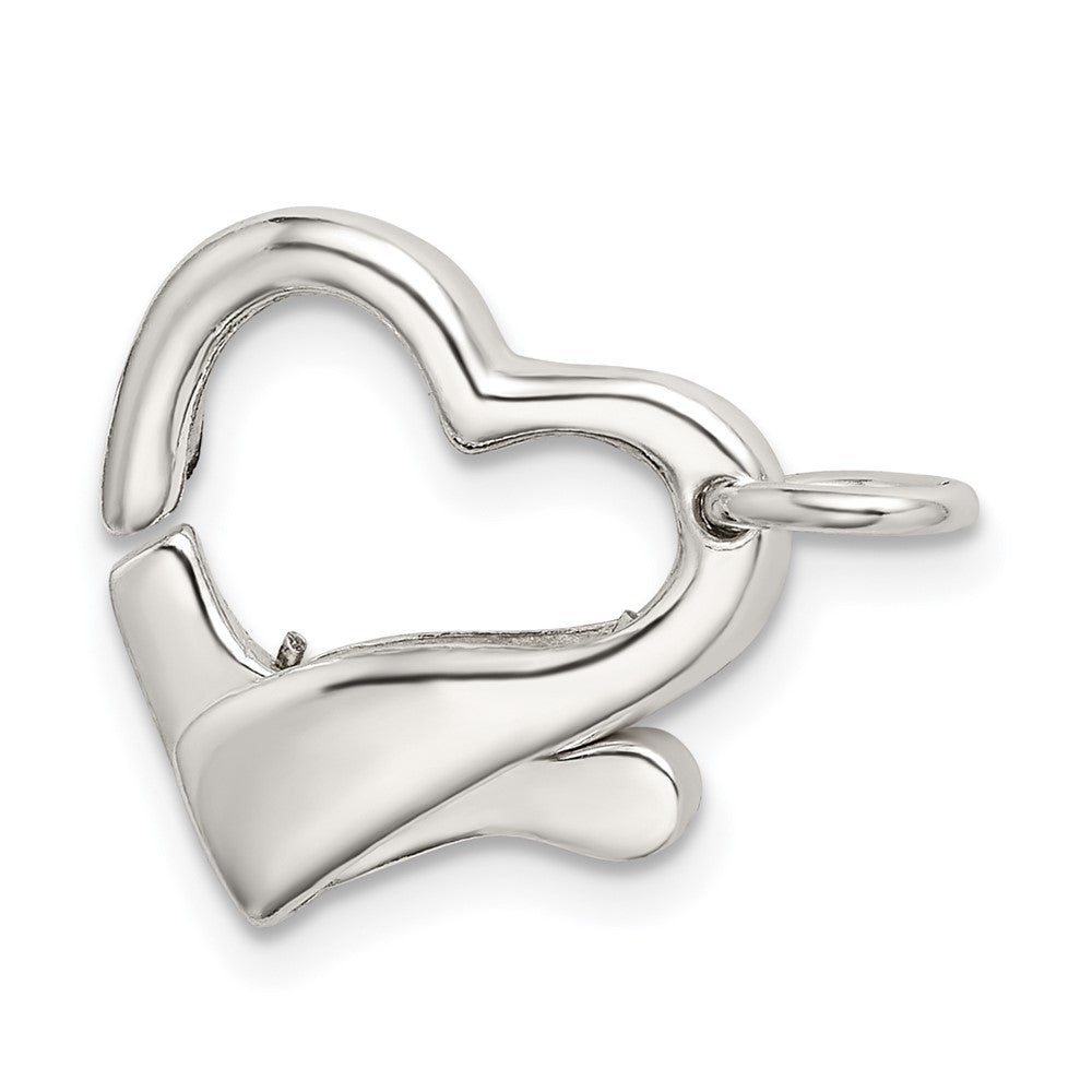 Sterling Silver 14.5 x 14.6mm Heart Shaped Lobster Clasp