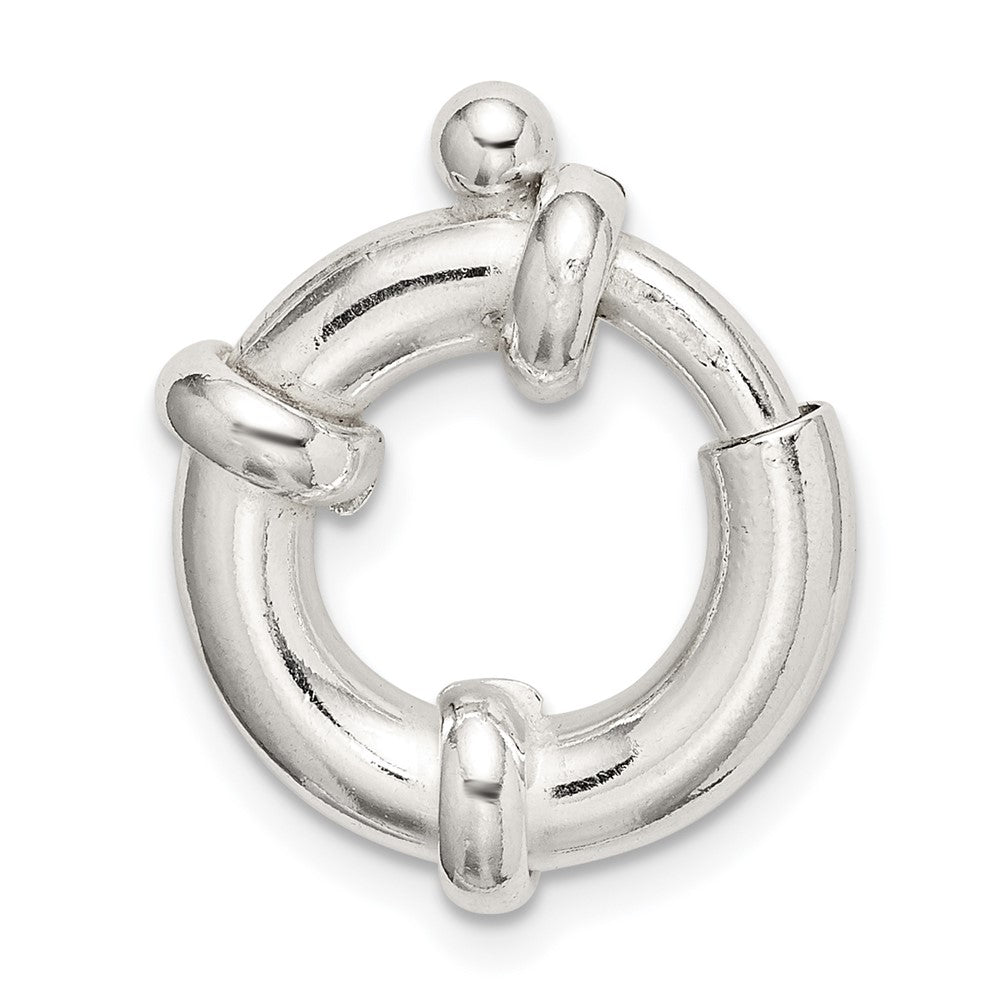 Sterling Silver 16.1mm Fancy Spring Ring Clasp
