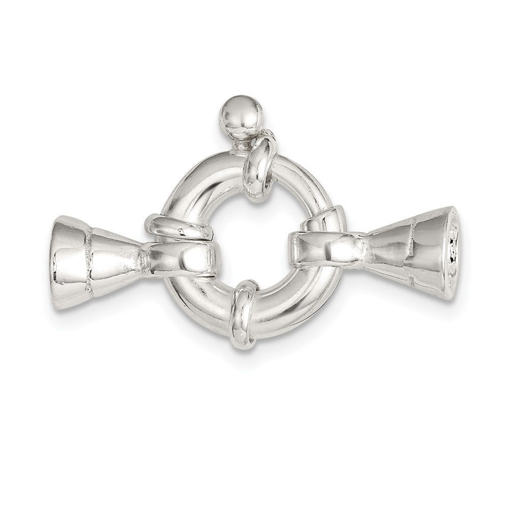 Sterling Silver 22 x 11.9mm Fancy Spring Ring Clasp