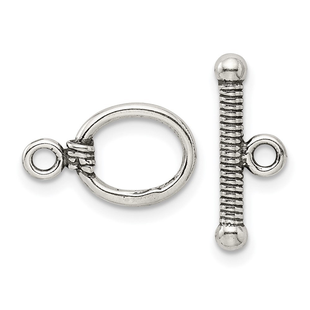 Sterling Silver Antiqued Toggle Set