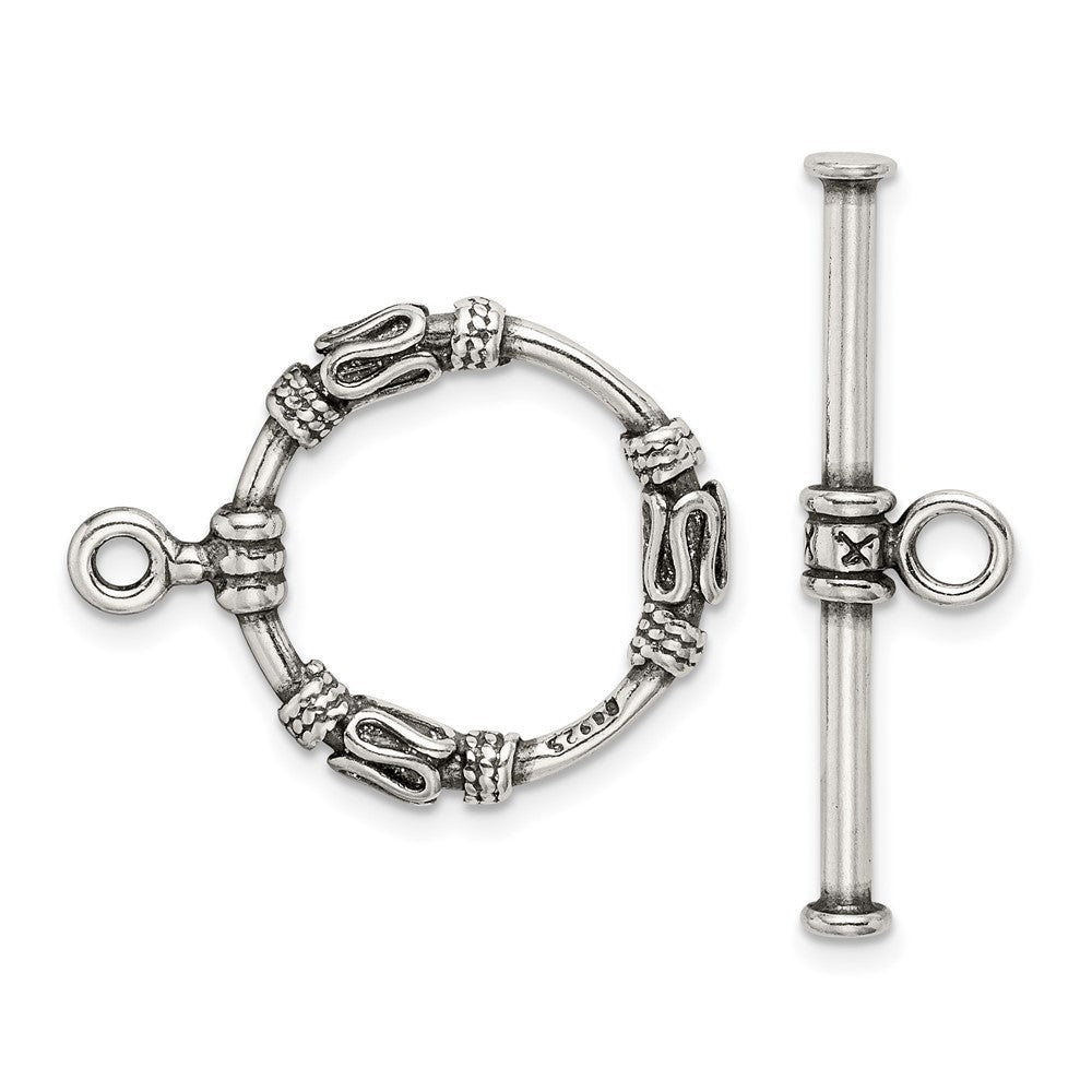 Sterling Silver Antiqued Toggle Set