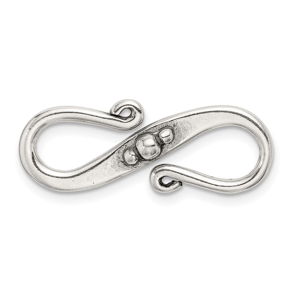 Sterling Silver 27 x 12.3mm Antiqued S Hook