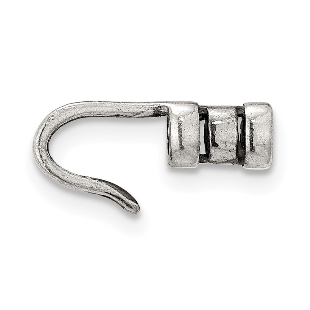 Sterling Silver Antiqued Hook Component