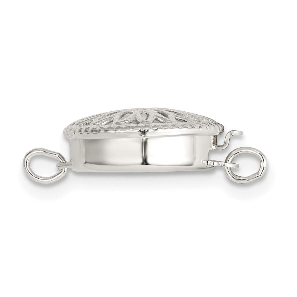 Sterling Silver 12.3mm Polished Pearl/Bead Clasp