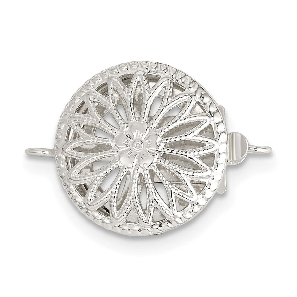 Sterling Silver 12.3mm Polished Pearl/Bead Clasp