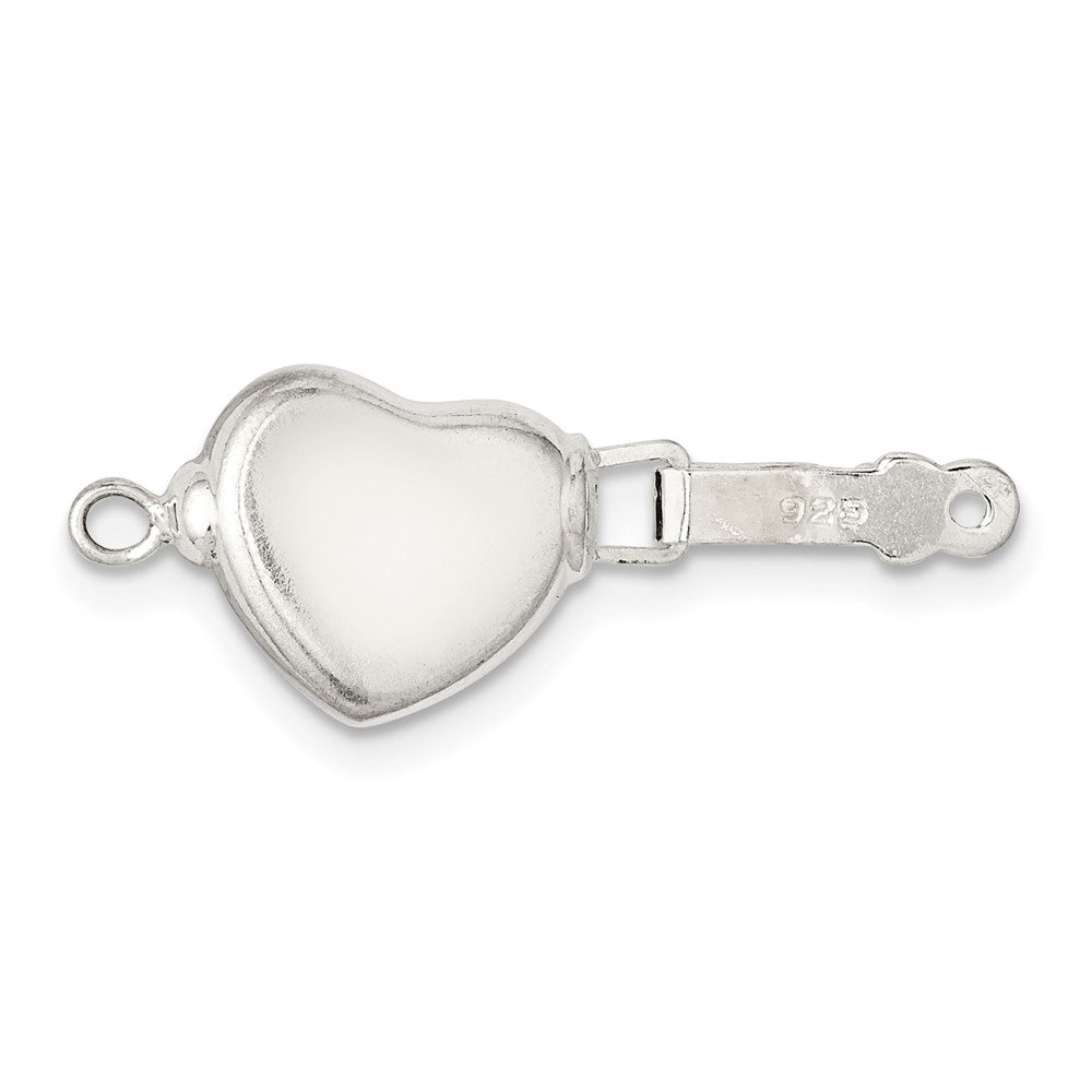 Sterling Silver 9.7 x 10.4mm Polished Heart Pearl/Bead Clasp