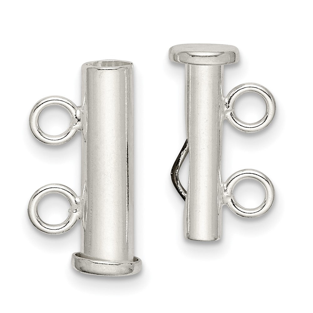 Sterling Silver 16.7 x 3.9mm 2-Strand Pearl Clasp