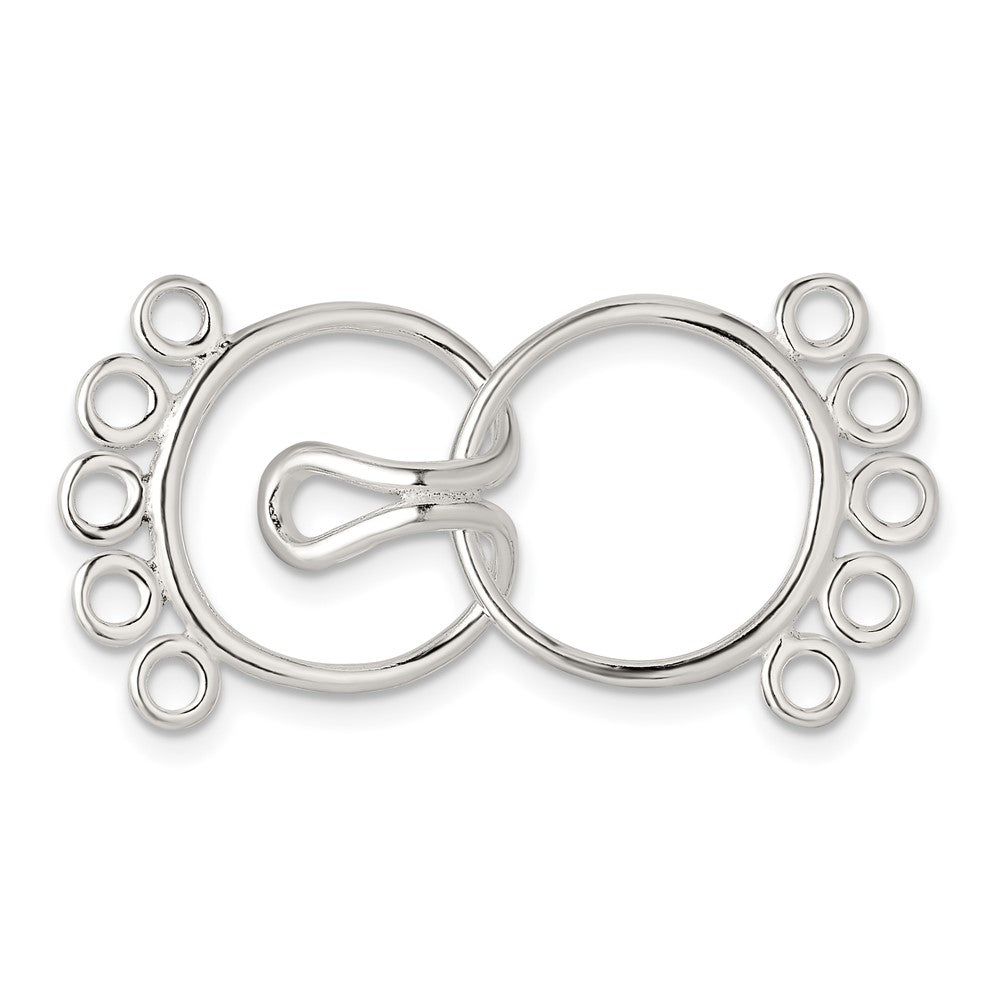 Sterling Silver 35.5 x 15.8mm 5-Strand Pearl Clasp