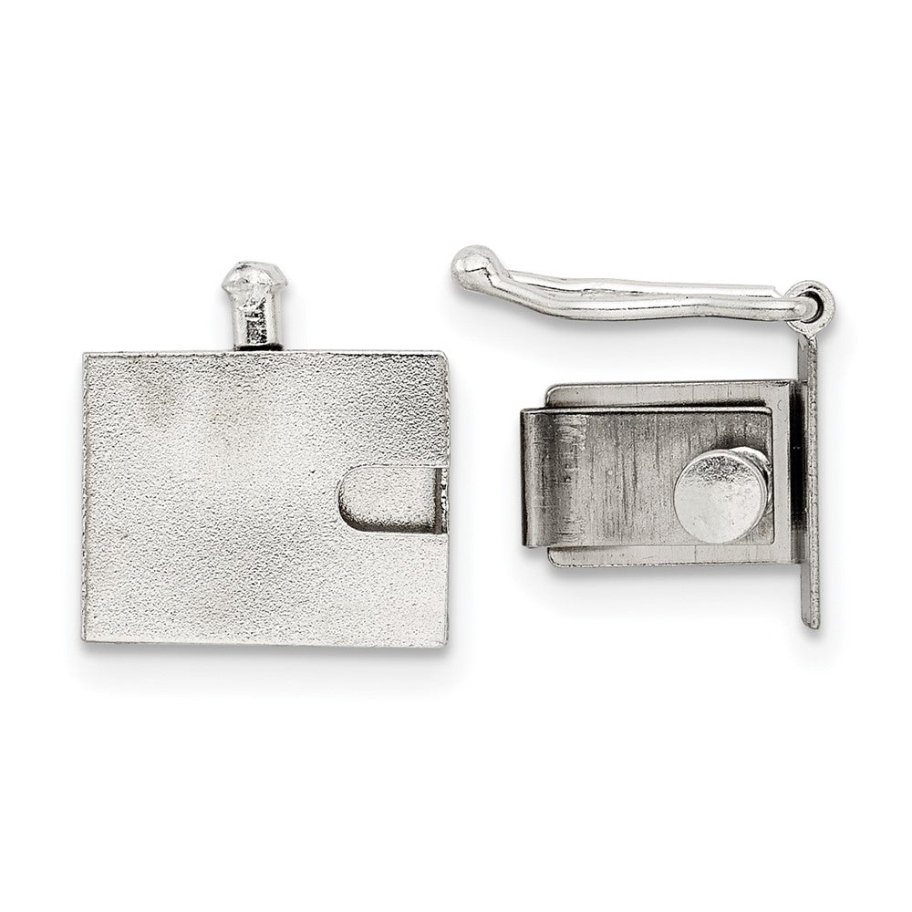 Sterling Silver 10.6 x 8.7mm Push Button Bo x Clasp