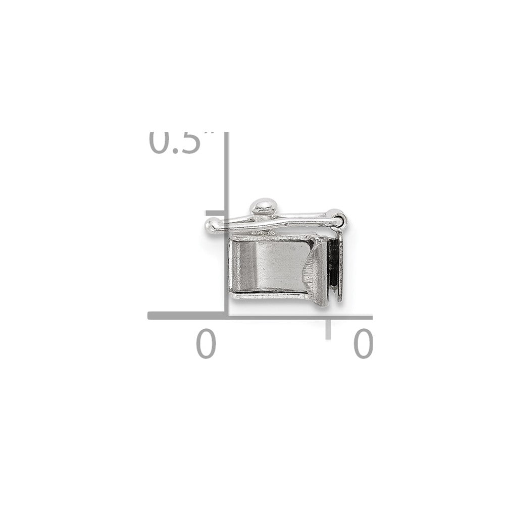 Sterling Silver 6.5 x 4.1mm Fold Over Tongue Box Clasp
