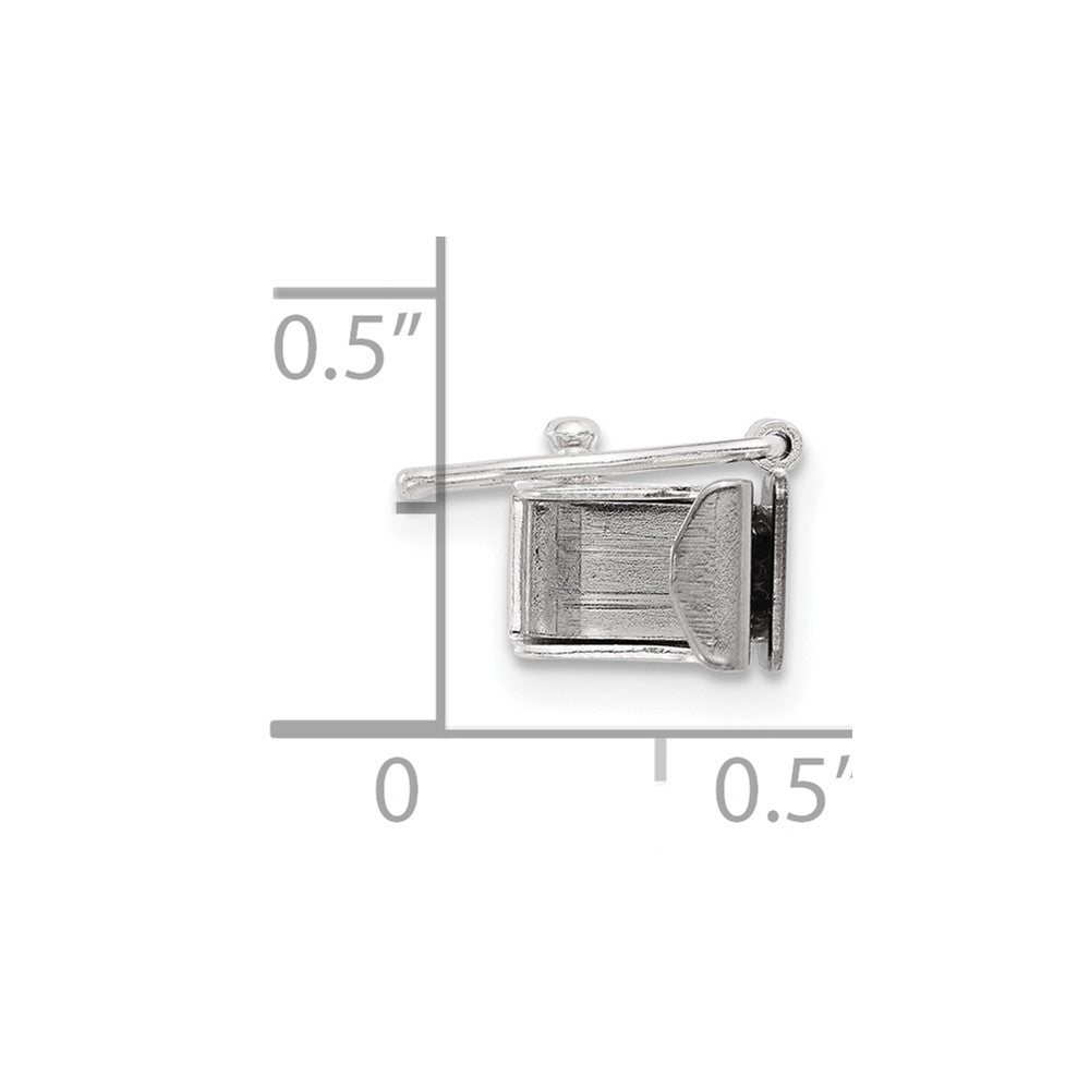 Sterling Silver 7.4 x 5.2mm Fold Over Tongue Box Clasp