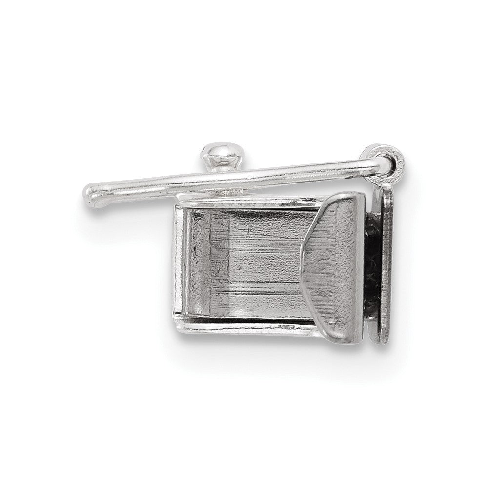 Sterling Silver 7.4 x 5.2mm Fold Over Tongue Box Clasp
