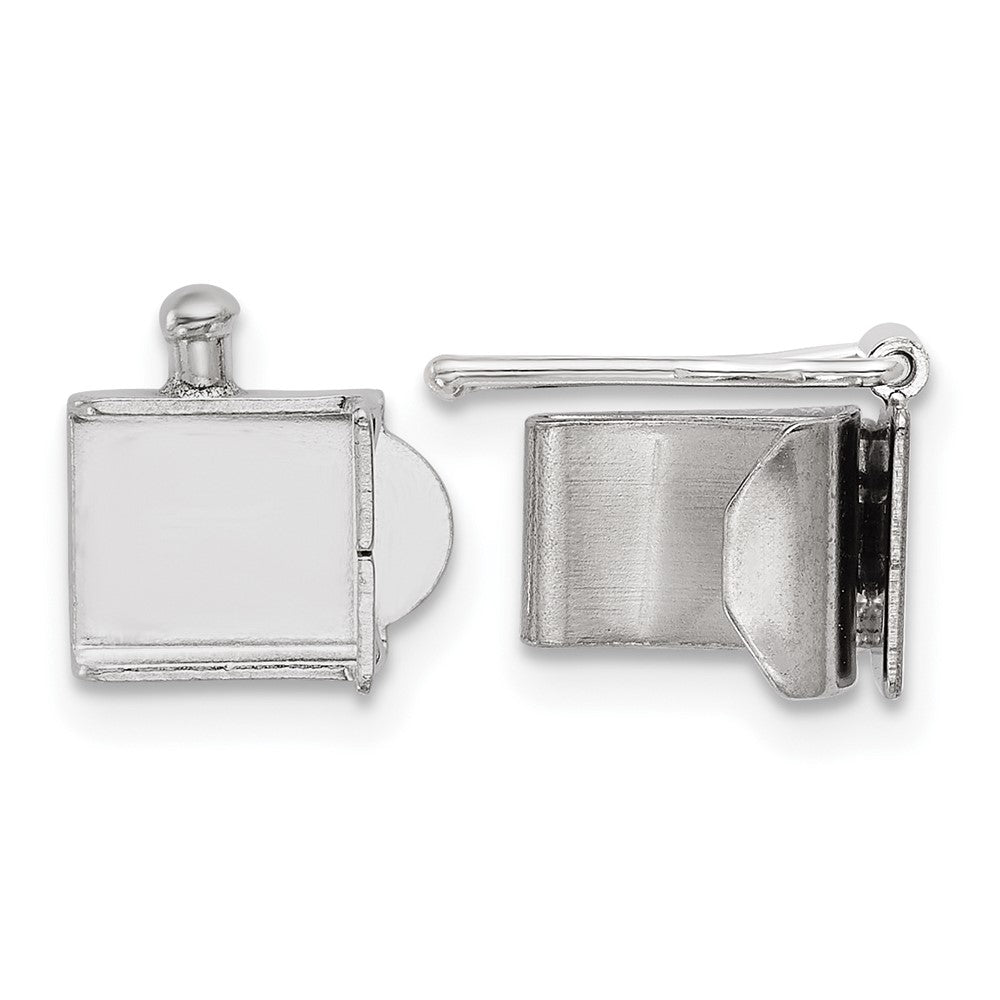 Sterling Silver 9 x 6.7mm Fold Over Tongue Box Clasp