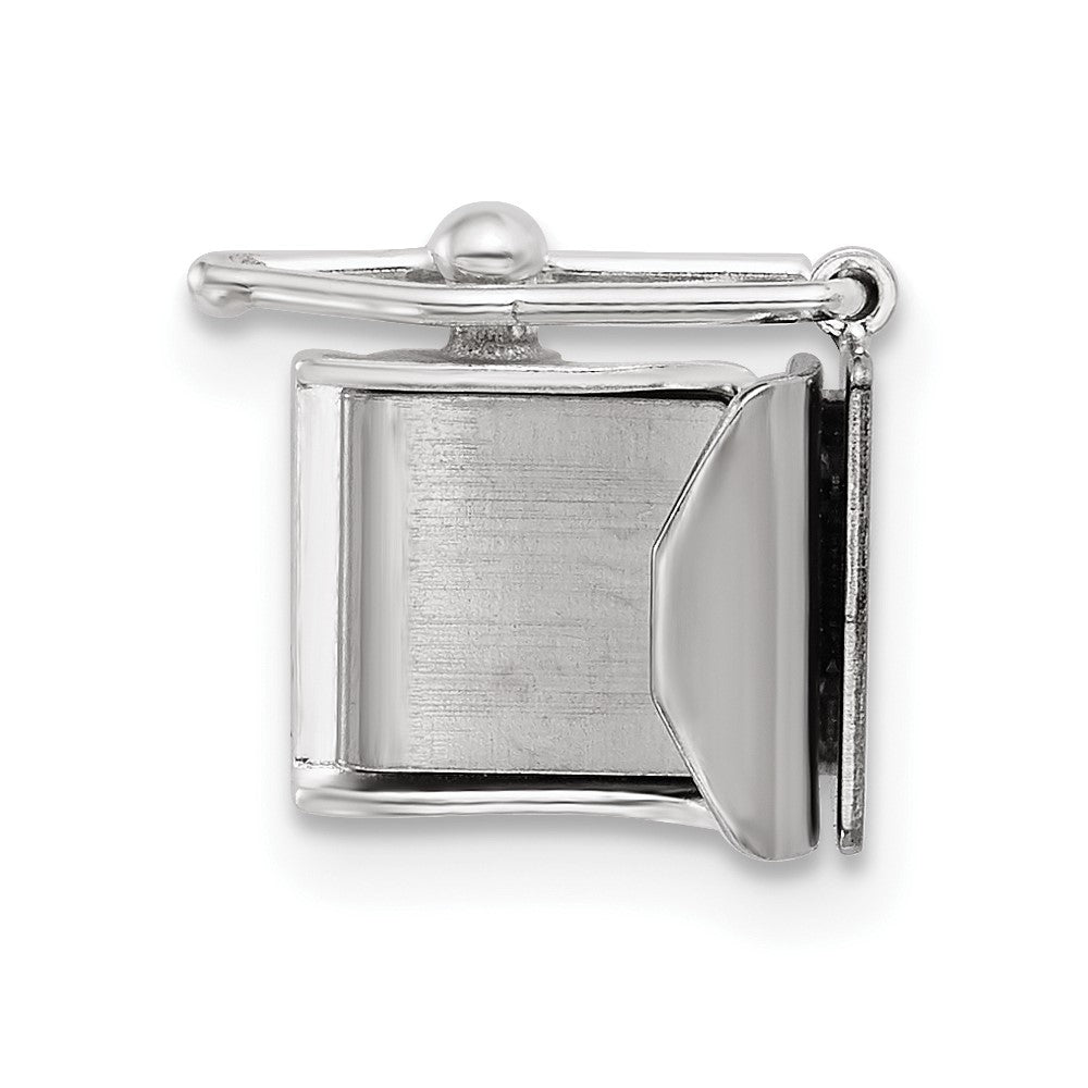 Sterling Silver 9.6 x 7.7mm Fold Over Tongue Box Clasp