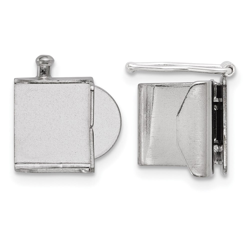 Sterling Silver 11.4 x 10mm Fold Over Tongue Box Clasp