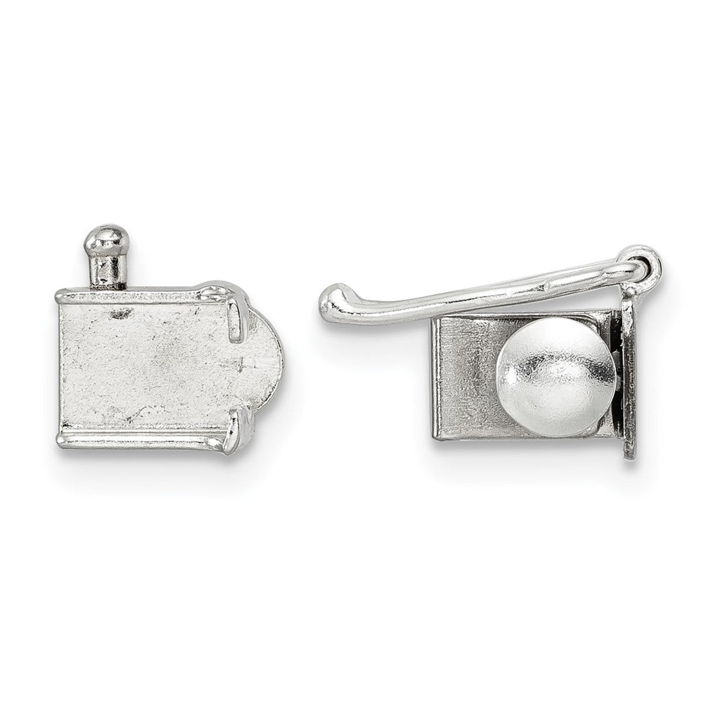 Sterling Silver 7.1 x 5.1mm Push Button Box Clasp