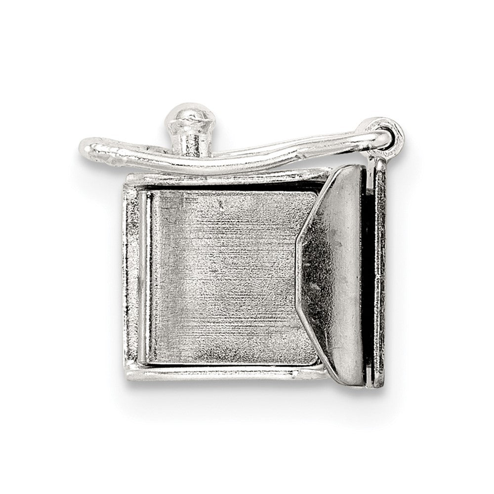 Sterling Silver 9.5 x 7.7mm Fold Over Tongue w/ Safety Clasp
