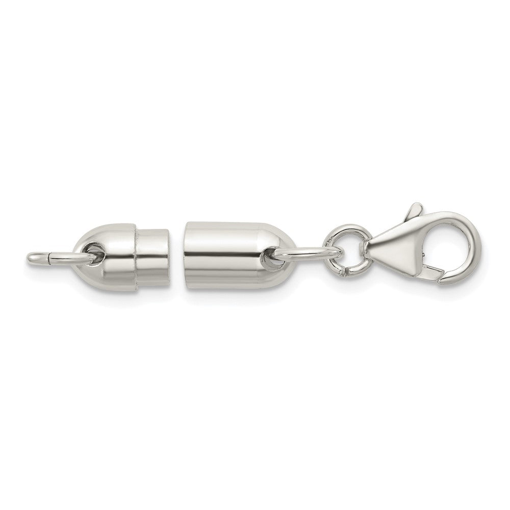 Sterling Silver Rh-plt 13.9 x 5.4mm Polished Magnetic Clasp W/LOBSTER