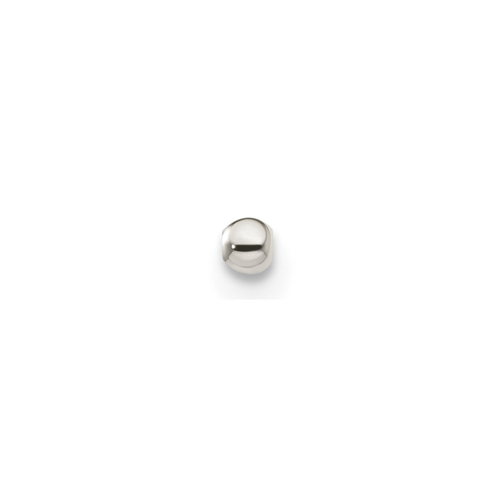 Sterling Silver 2.0mm Polished Medium Hole Bead