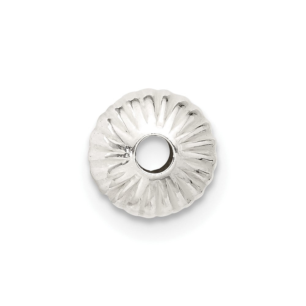 Sterling Silver 8.0mm Corrugated Bead