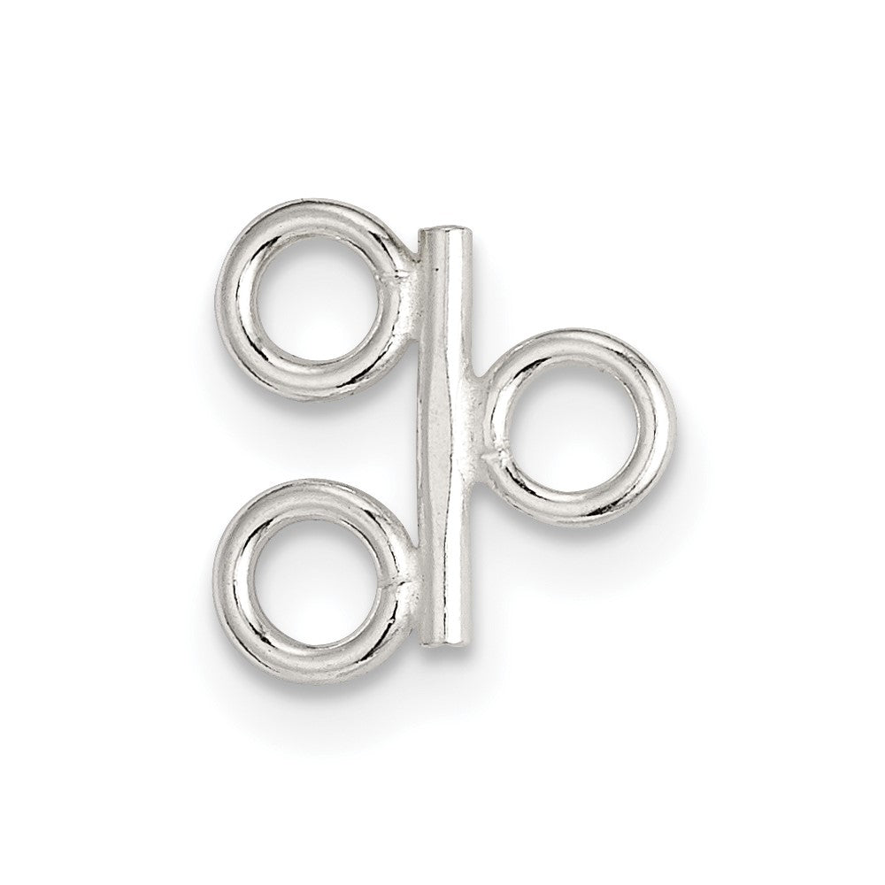 Sterling Silver 9.2 x 8.8mm Polished 2-Strand Casted Component Link