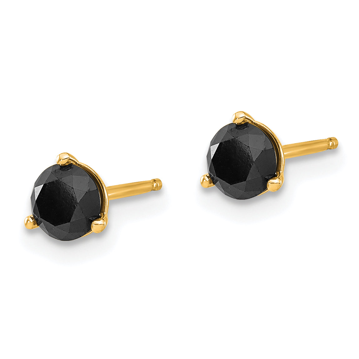 14k 1/4ct. Black Diamond Stud Earrings