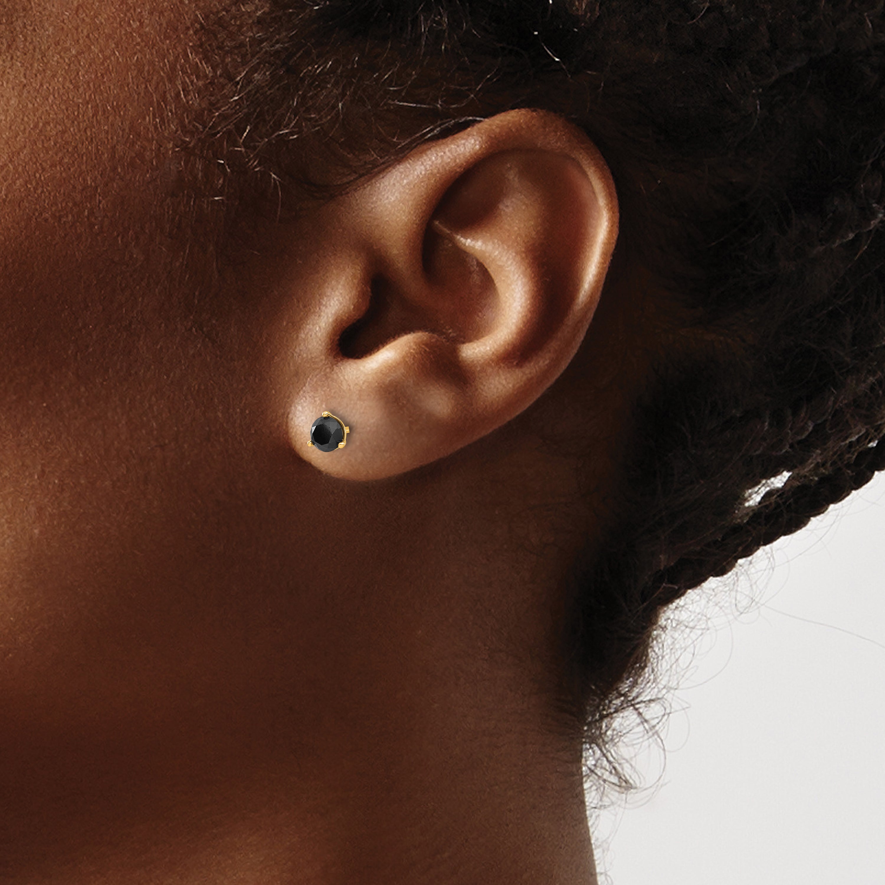 14k 1/4ct. Black Diamond Stud Earrings