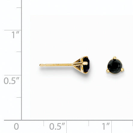 14k 1/4ct. Black Diamond Stud Earrings