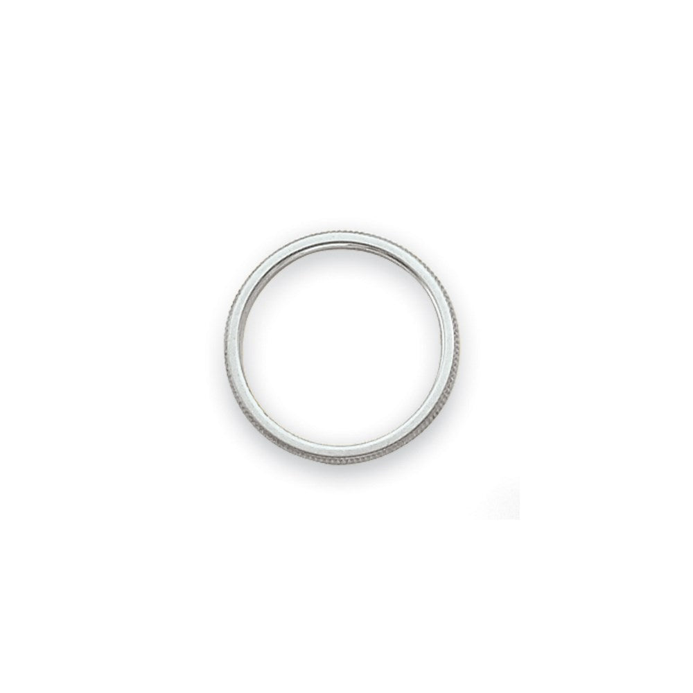 14k White Gold 1.5mm Milgrain Stackable Band Size 4.5