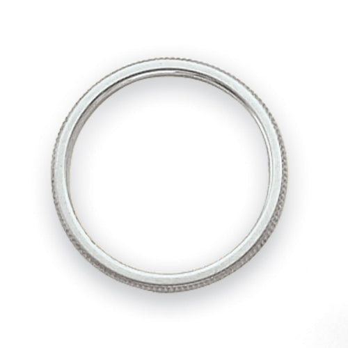 14k White Gold 1.5mm Milgrain Stackable Band Size 6.5